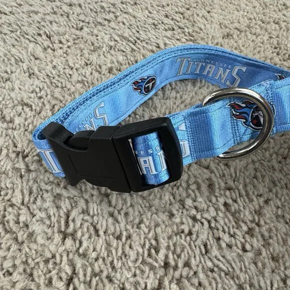 Tennessee Titans Double-Sided Blue NFL Large 1” Dog Pet Collar - Picture 3 of 5